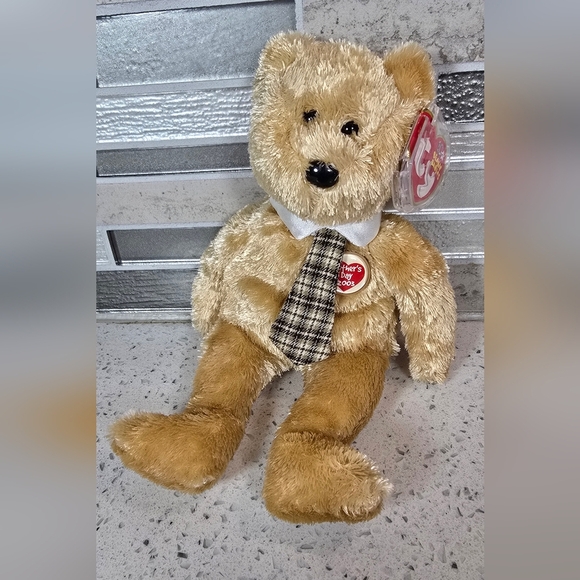 Ty - Fathers DAY - Plush Tan Teddy Bear with Tie